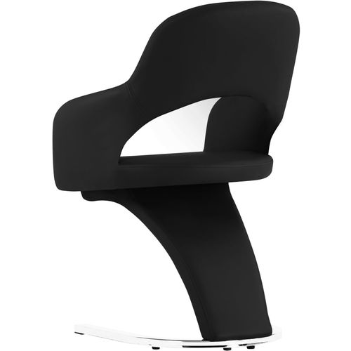 Blagovaonske stolice od umjetne kože 2 kom crne slika 5