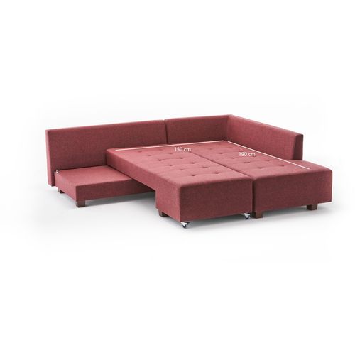 Atelier Del Sofa Manama Ugao Sofa na Razvlačenje Desno - Boja Vina Crvena Ugao Sofa-Krevet slika 8