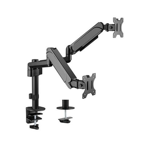 Gembird Adjustable desk 2-display mounting arm, 17”-32”, up to 9 kg slika 1