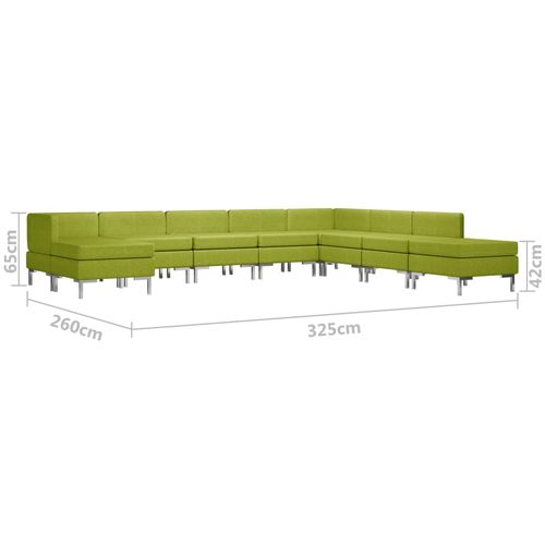 9-dijelni set sofa od tkanine zeleni slika 16