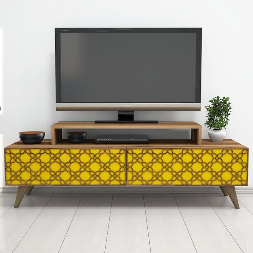 Woody Fashion Stalak za televizor, City - Walnut, Yellow slika 3