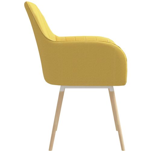 Blagovaonske stolice s naslonima za ruke 4 kom žute od tkanine slika 11