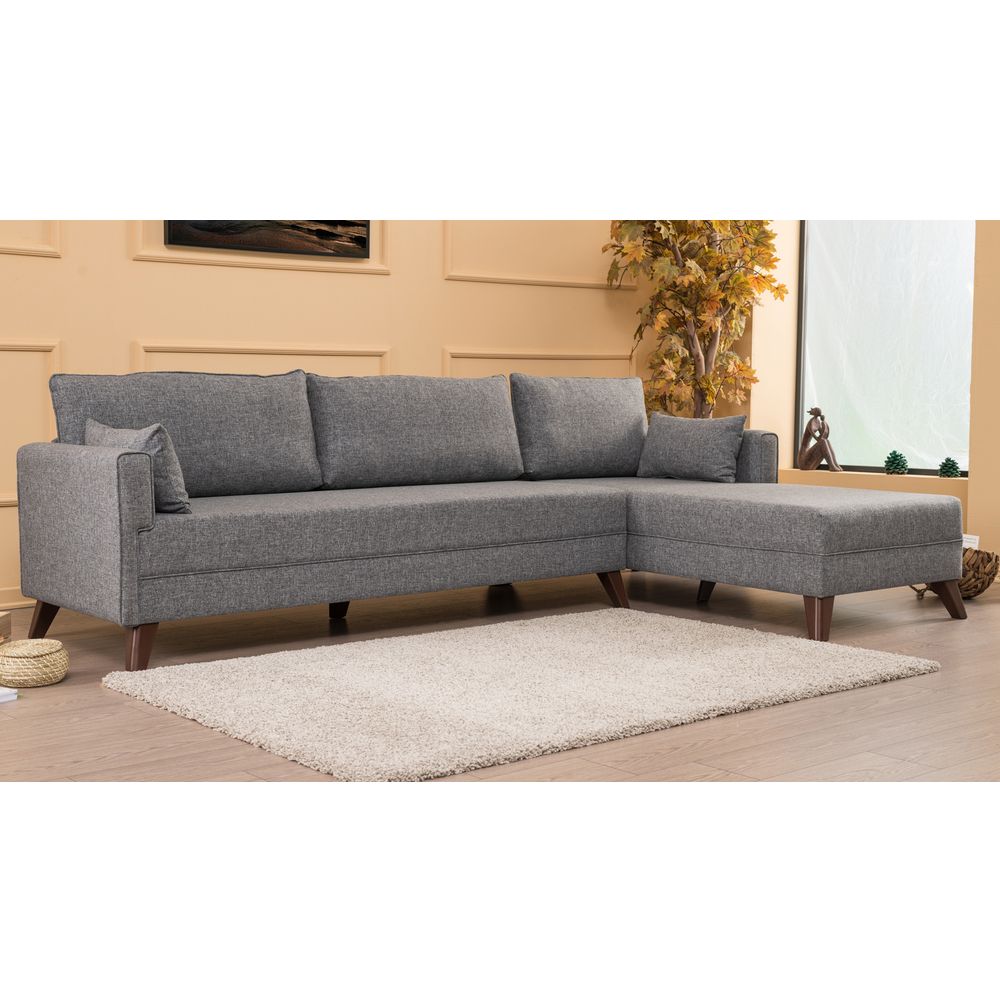 Ugaona Sofa Bella Desni Kut Siva slika 3