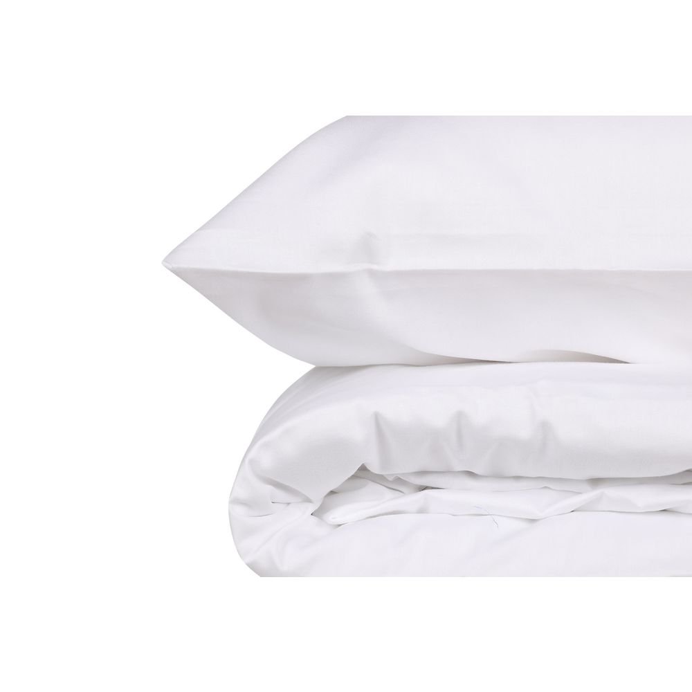 Elegant - White White Satin Super King Quilt Cover Set (FR) slika 4