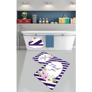 Thank You Multicolor Bathmat Set (2 Pieces)