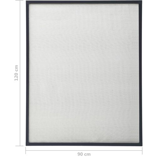 Zaslon protiv insekata za prozore antracit 90 x 120 cm slika 5