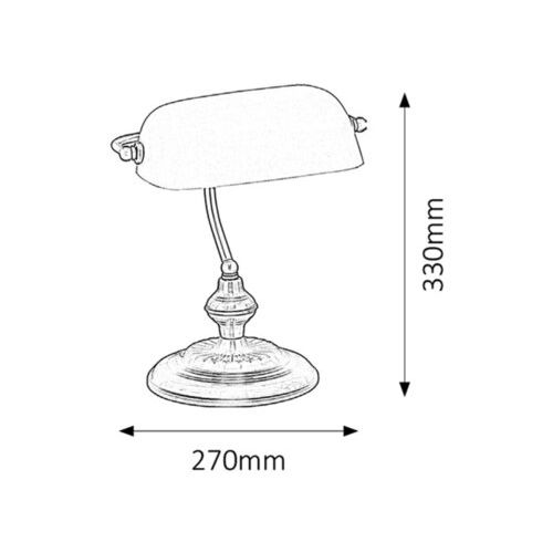 Rabalux Bank stona lampa, E27 60W, bronza slika 2