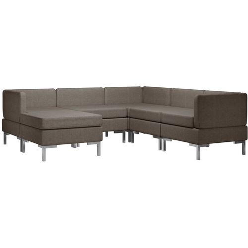 6-dijelni set sofa od tkanine smeđe-sivi slika 4