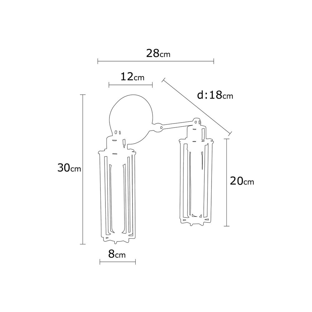 Likya - N-1023 Crna Zidna Lampa slika 3