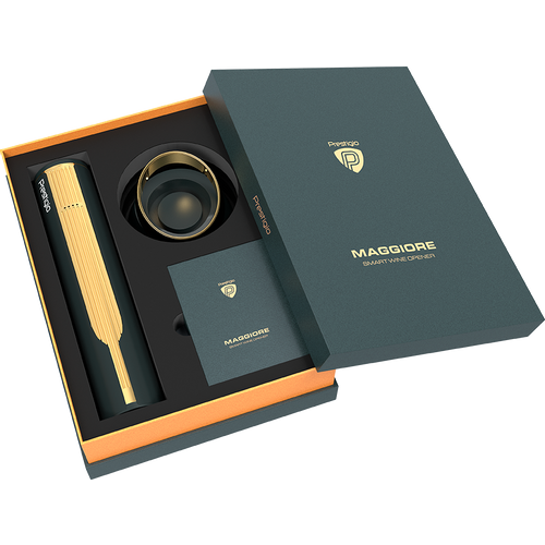 Prestigio Maggiore, smart wine opener, 100% automatic, opens up to 70 bottles without recharging, foil cutter included, premium design, 480mAh battery, Dimensions D 48*H228mm, black + gold color. slika 14