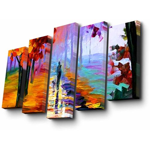 5PUC-006 Multicolor Decorative Canvas Painting (5 Pieces) slika 3
