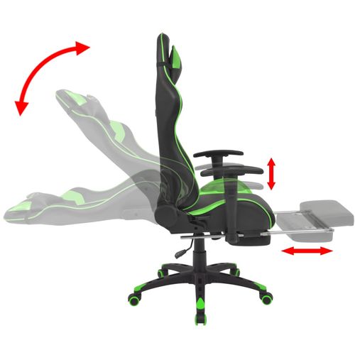 Podesiva igraća uredska stolica s osloncem za noge zelena slika 23