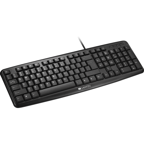 CANYON Wired Keyboard, 104 keys, USB2.0, Black, cable length 1.5m, 443*145*24mm, 0.37kg, Adriatic slika 1