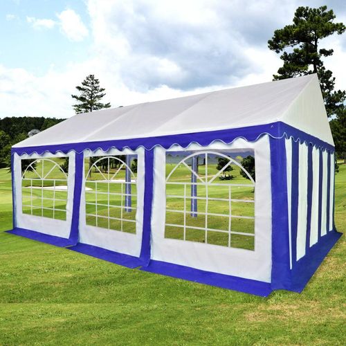 Vrtni šator od PVC-a 3 x 6 m plavo-bijeli slika 1