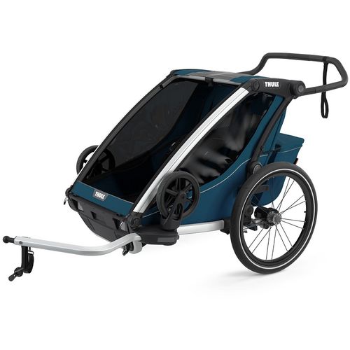Thule Chariot Cross 2 plava sportska dječja kolica i prikolica za bicikl za dvoje djece (4u1) slika 1
