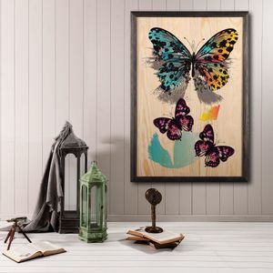 Wallity Drvena uokvirena slika, Butterfly Dream XL