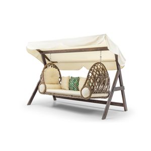 Saltanat - Cream Cream Garden Triple Swing Chair