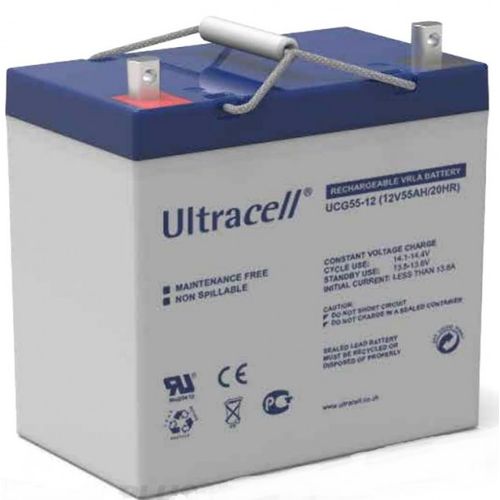 Bat-Ultracell UCG55-12 12v 55ah, olovna GEL VRLA baterija sa konektorom F10 228137216mm slika 1