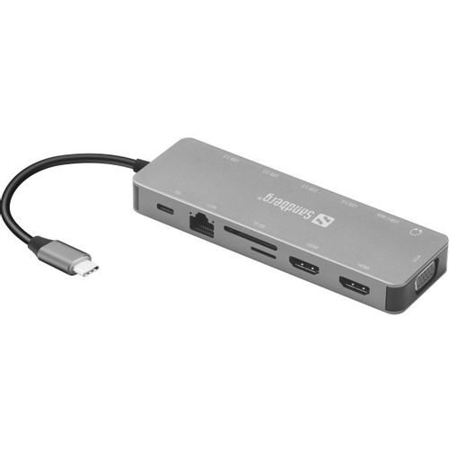 Docking station Sandberg 13in1 USB-C - 2xHDMI/VGA/LAN/3xUSB 3.0/USB C 136-45 slika 3