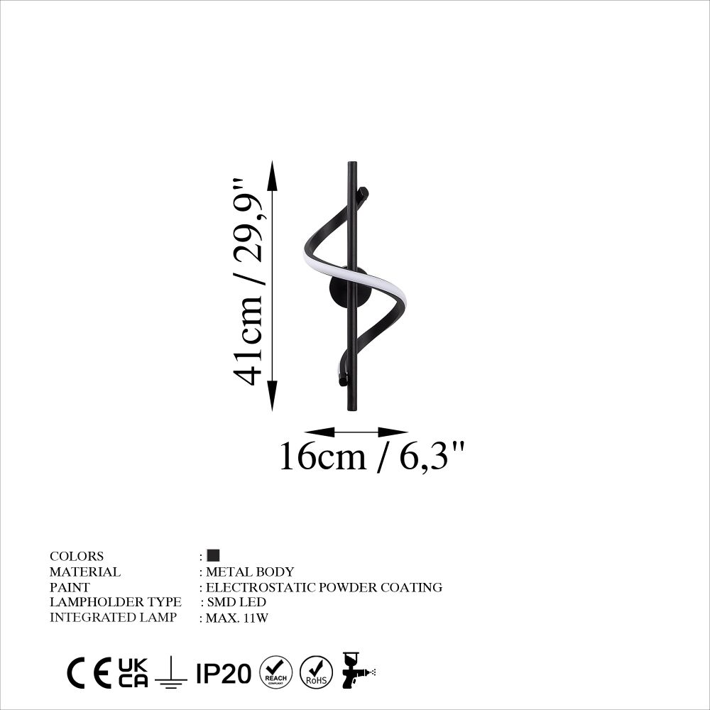 Lıkma - 13510 Crna Zidna Lampa slika 6