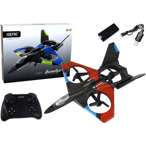 Avion quadcopter na daljinsko upravljanje crveni slika 1