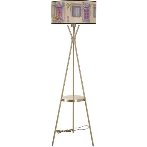 Venedik sehpalı eskitme lambader silindir 01 abajurlu Multicolor Floor Lamp slika 2