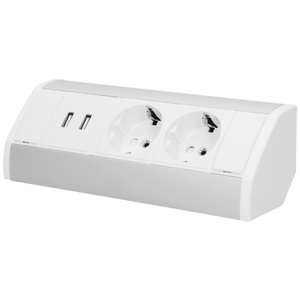 Orno Produžni kabel sa 2 x Schuko utičnice, 2 x USB, ugradbena - OR-GM-9003/W-G(GS)