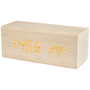 home Sat sa alarmom i termometrom, drveno kućište - OC 06