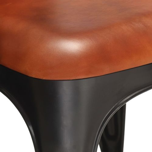 Blagovaonske stolice od prave kože 4 kom smeđe slika 35