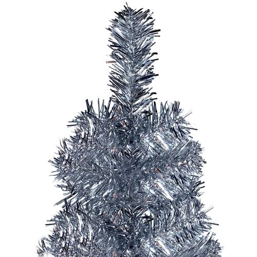 Usko božićno drvce s LED svjetlima 150 cm srebrno slika 3