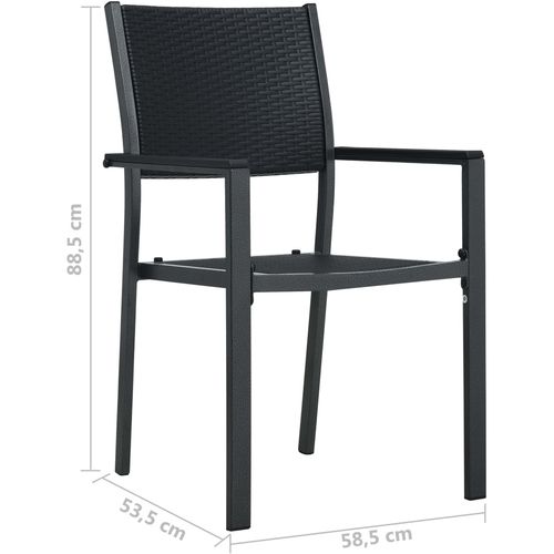 Vrtne stolice 4 kom crne plastične s izgledom ratana slika 17