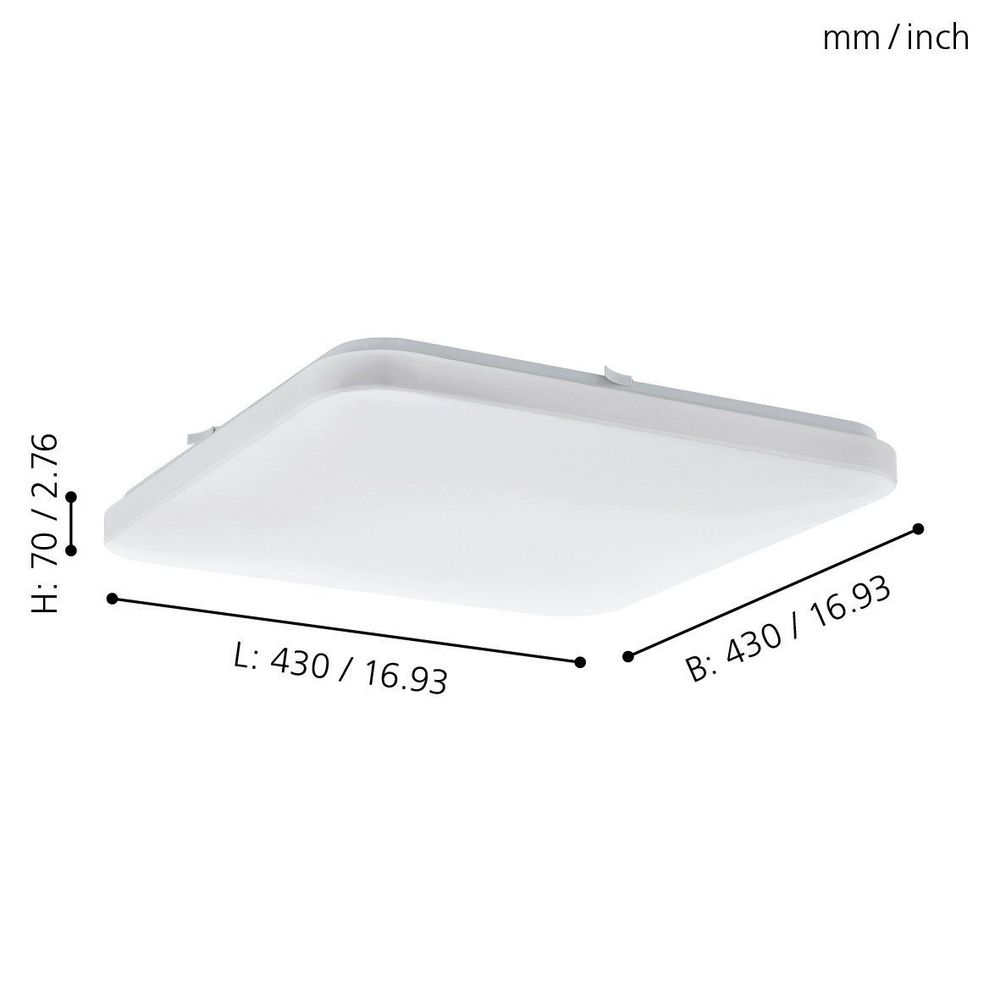 Eglo Frania Plafonjera LED 33,5W, 430x430mm, Bijela slika 3