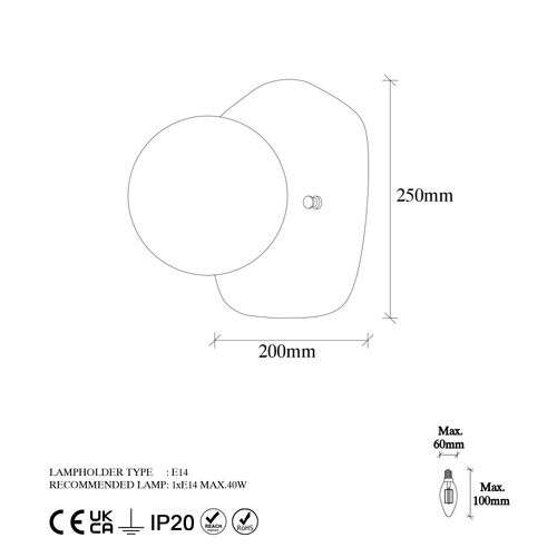 Opviq Zidna lampa, 942FLG1377 slika 5