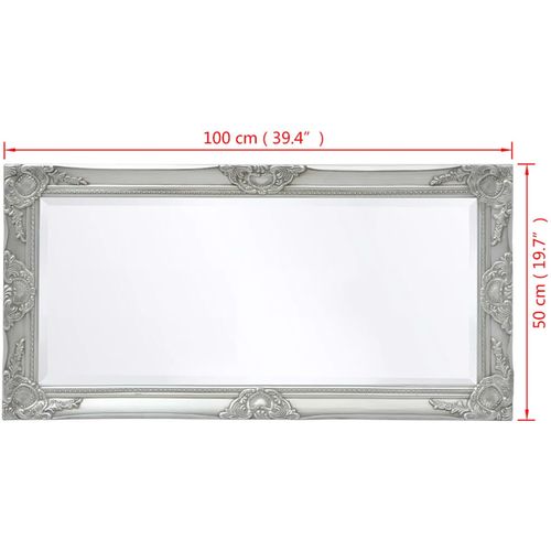 Zidno Ogledalo Barokni stil 100x50 cm Srebrna boja slika 34