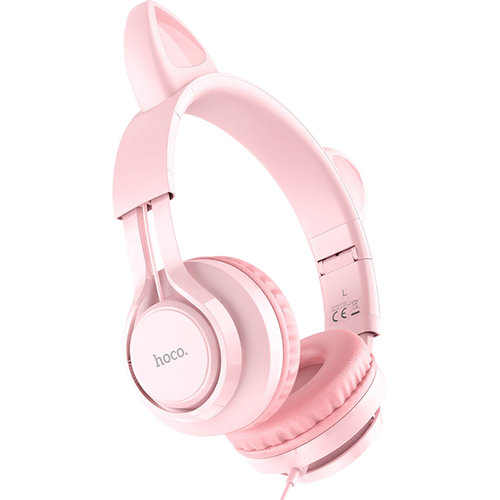 hoco. Slušalice sa mikrofonom, 3.5mm utikač, 1.2m kabel - W36 slušalice Mačje uši,Pink slika 4