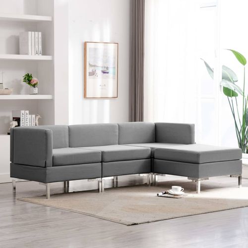 4-dijelni set sofa od tkanine svjetlosivi slika 9