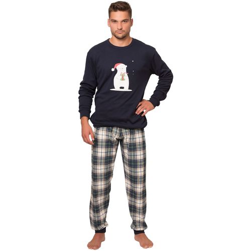 Muška karirana pidžama s božićnim uzorkom slika 4