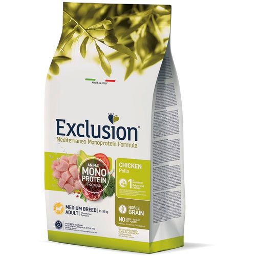 Exclusion Mediterraneo Monoprotein Formula Adult Medium, potpuna hrana za pse srednjih pasmina, piletina, 3 kg slika 1