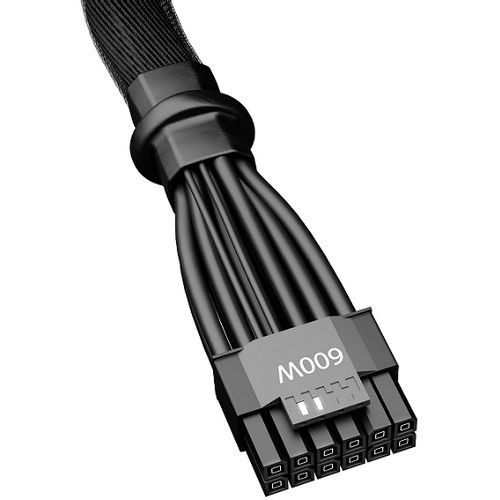 be quiet! BC072 12VHPWR ADAPTER CABLE, 600W rated, Requires 2 be quiet! 12-pin PCIe-Connectors on PSU side, Replaces bulky standard adapter solution slika 1