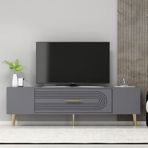TV stalak Dekol3, boje antracit i zlatna