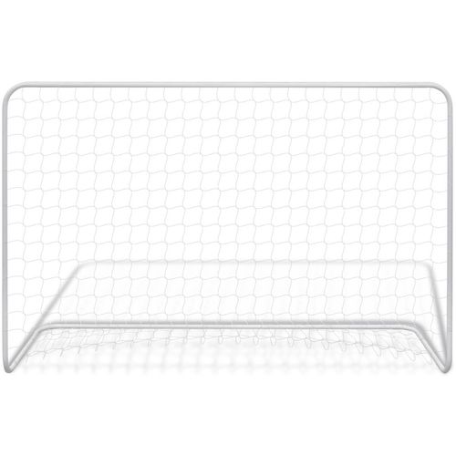 Nogometni gol s mrežom 182x61x122 cm čelični bijeli slika 15