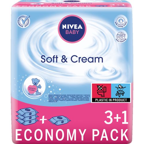 NIVEA Baby Soft&Cream vlažne maramice 4-pack 4x63 kom  slika 1