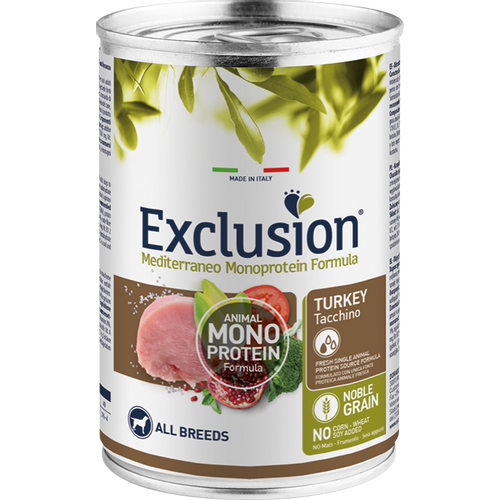 Exclusion Mediterraneo Monoprotein Formula Adult All breed, potpuna hrana za pse, puretina, 400 g slika 1