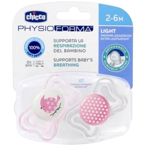 Chicco Duda varalica PhysioForma Light 2-6mj - Silikon, 2kom Roza slika 1