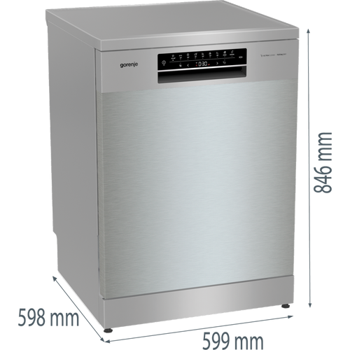Gorenje GS673C60X Mašina za pranje sudova, 16 kompleta,  Inverter PowerDrive, WiFi, TotalDry, Širina 59.9 cm, Srebrna boja slika 10