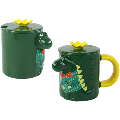 Zelena šalica za čaj dinosaur 400ml slika 3