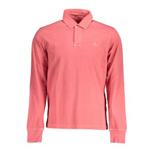 GANT MEN'S RED LONG SLEEVE POLO SHIRT