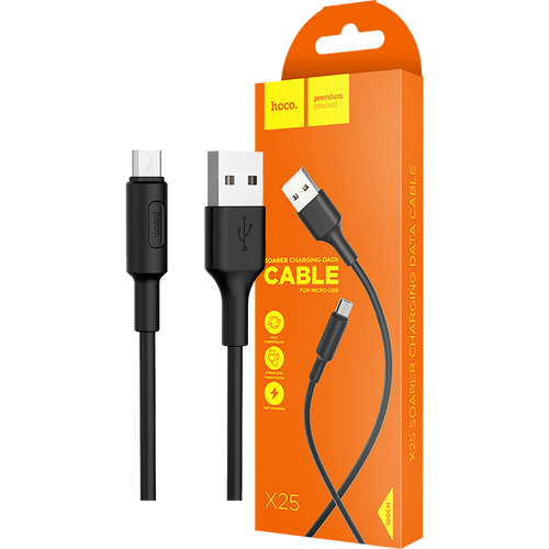 hoco. USB kabl za smartphone, micro USB kabl, 1 met., 2 A, crna - X25 Soarer Micro USB, Black slika 1