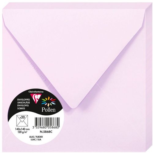 Clairefontaine kuverte Pollen 140x140mm 120gr lilac 1/20 slika 1