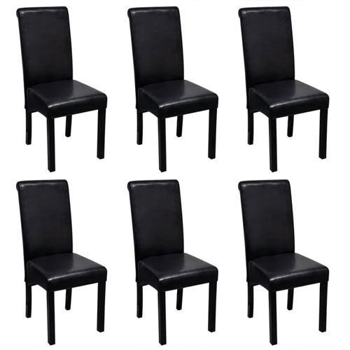 Blagovaonske stolice od umjetne kože 6 kom crne slika 29